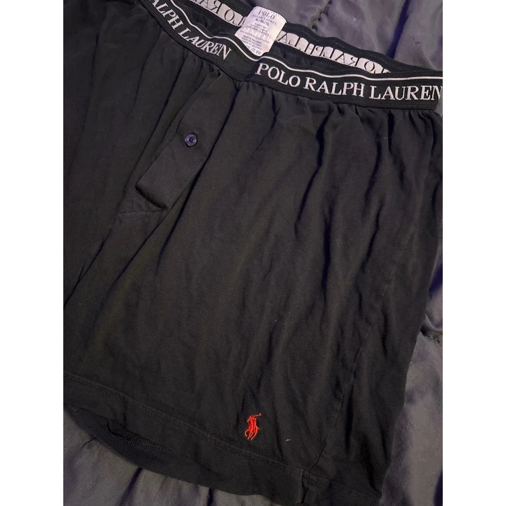 Polo Ralph Lauren Men's Black Classic Fit Cotton Boxer Shorts Logo Waistband XL